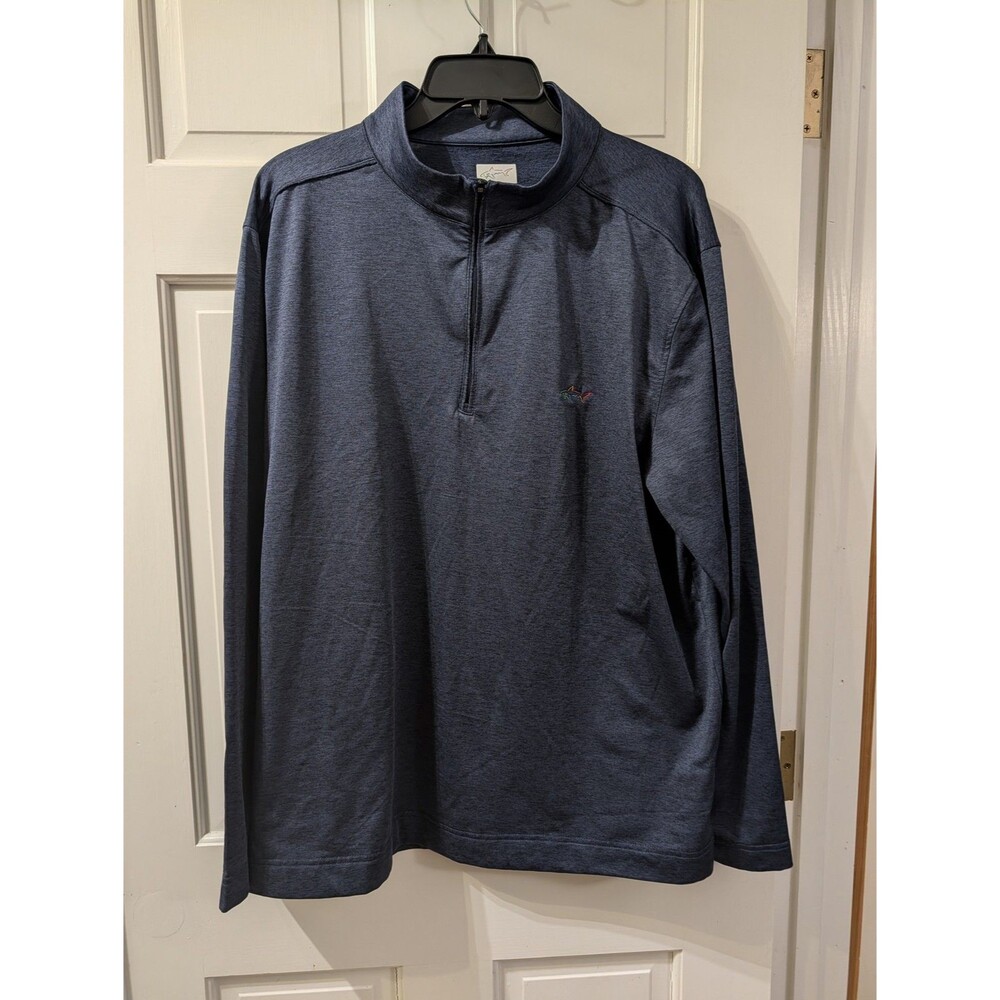 Greg Norman Men's Quarter Zip Pullover XL Navy Heather Performance Golf